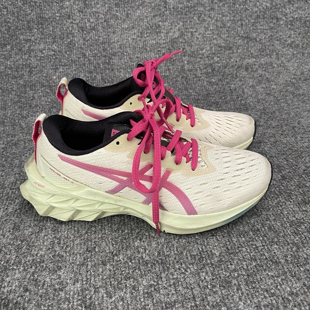 Asics Novablast 2 Womens Sz 6 Birch Pink Rave Athletic Casual Shoes 1012B049